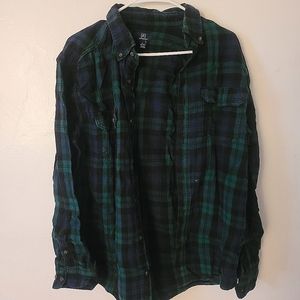 Plaid Shirt Blue Black Green
